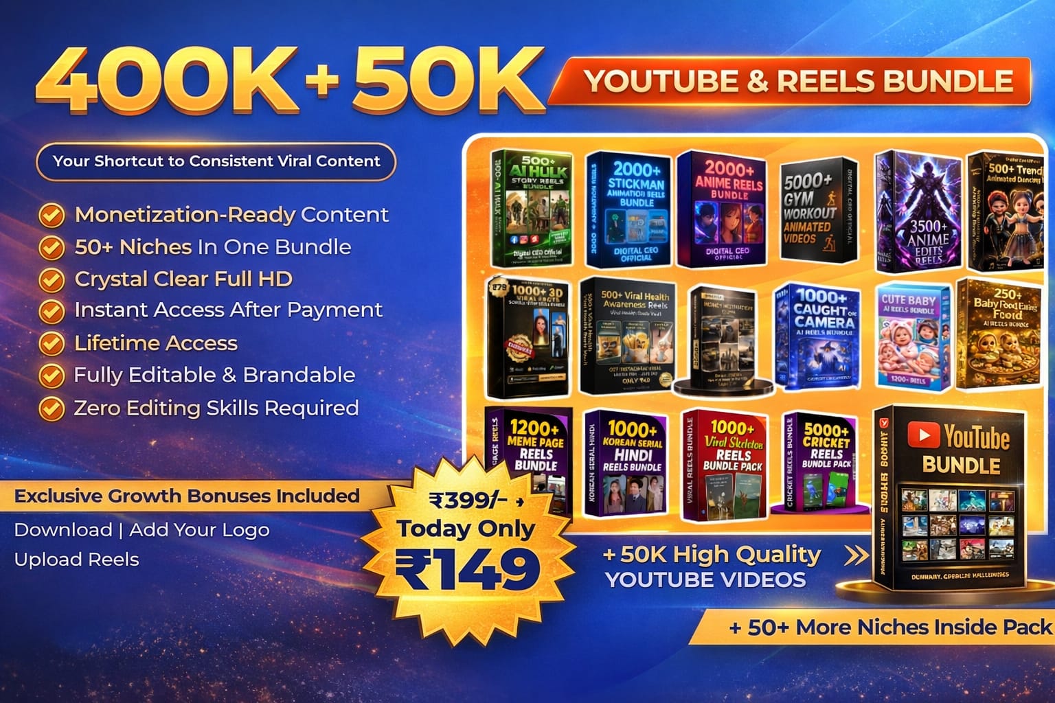 450K+ YouTube & Reels Bundle